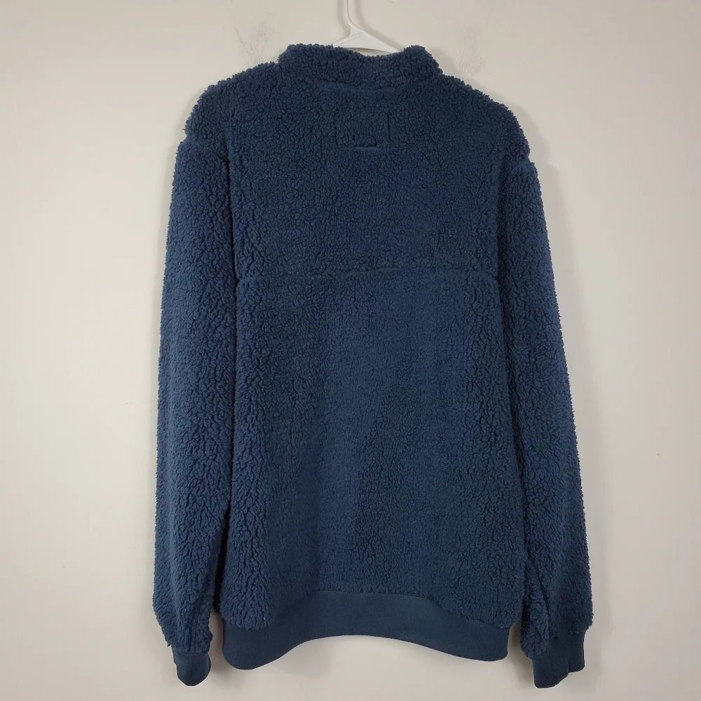 Abercrombie & Fitch Navy Blue High Pile Fleece 1/4 Zip - Picture 3 of 5